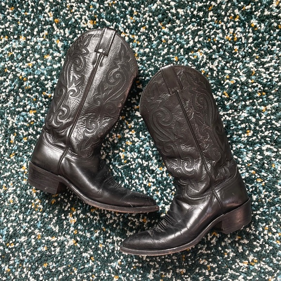 Justin Boots Shoes - Justin Black Western Boots - Women